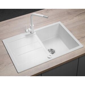 Zlewozmywak Concept DG10C45wh Zlewozmywak kuchenny granitowy z ociekaczem BIAŁY