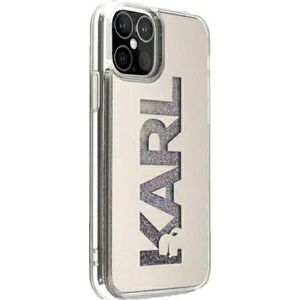 Karl Lagerfeld Etui Karl Lagerfeld Logo Glitter Hardcase do iPhone 12 mini srebrne