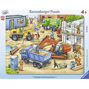 Ravensburger Puzzle dla dzieci 06120 - Duże pojazdy budowlane - puzzle z ramą