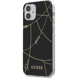 Guess Etui Guess GUHCP12SPCUCHBK do iPhone 12 5,4 czarny/black hardcase Gold Chain Collection (106797) - om-67489