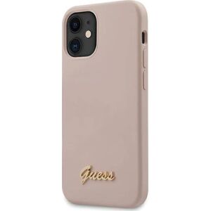 Guess Guess Silicone Script - Etui iPhone 12 mini (różowy) uniwersalny