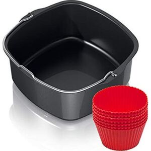 Philips Zestaw do pieczenia Philips HD9925 / 01 do urządzenia Airfryer (blacha do pieczenia i pojemniki na muffinki), metalowy, czarny / czerwony