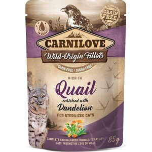 Carnilove CARNILOVE KOT sasz.85g QUAIL&DENDELON Dla kotów sterylizowanych