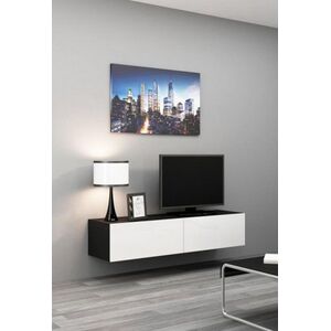 Cama Meble Szafka RTV VIGO '140' 30/140/40 czarny/biały połysk