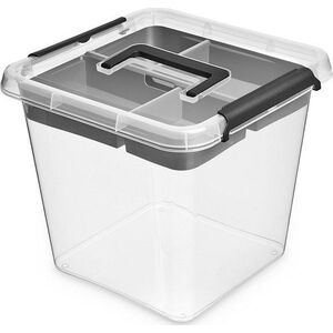 ORPLAST Pojemnik z Pokrywką i 4 Przegródkami Organizer z Uchwytem SimpleStore 13 L uniwersalny