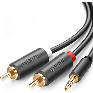 Kabel Ugreen Jack 3.5mm - RCA (Cinch) x2 1.5m czarny (UGR509BLK)
