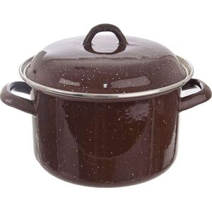 Orion Garnek emaliowany brązowy 18 cm 2.5l pokrywa