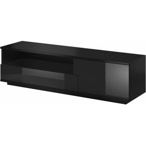 Cama Meble Szafka RTV MUZA 138/40/41 czarny/ czarny połysk