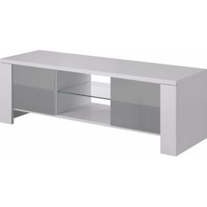 Cama Meble Szafka RTV WEST 42/130/42 biały/ szary połysk