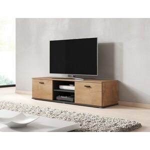 Cama Meble Szafka RTV SOHO 140 dąb lefkas + czarny