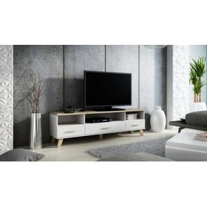 Cama Meble RTV LOTTA 180 3S3K biały+ dąb sonoma