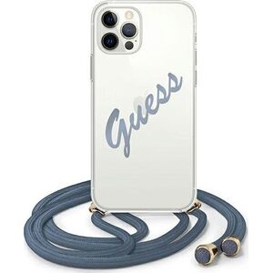 Guess Etui Guess GUHCP12LCRTVSBL Apple iPhone 12 Pro Max niebieski/blue hardcase Script Vintage