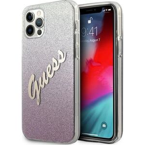 Guess Etui Guess GUHCP12LPCUGLSPI Apple iPhone 12 Pro Max różowy/pink hardcase Glitter Gradient Script