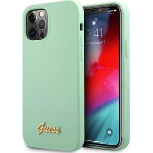 Guess Etui Guess GUHCP12MLSLMGGN Apple iPhone 12/12 Pro zielony/green hardcase Metal Logo Script