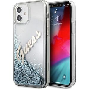 Guess Etui Guess GUHCP12SGLVSBL Apple iPhone 12 mini niebieski/blue hardcase Glitter Vintage Script