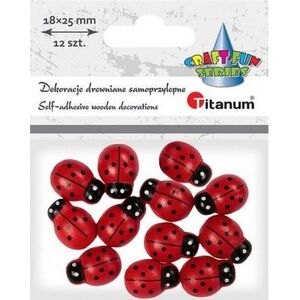 Titanum Drewniane biedronki samoprzylepne 3D 18x25mm 12szt