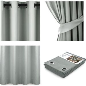 AmeliaHome AMELIAHOME ZASŁONA BLACKOUT EYELETS SILVER 140X175 1PC