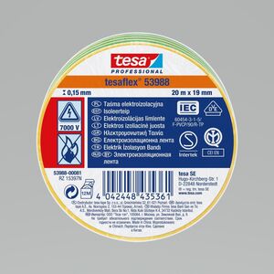 Tesa TAŚMA ELEKTROIZOL.5000V PCW 20M:19MM ZIELONO-ŻÓŁTA(H5394899) H5398881 TESA