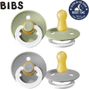 Bibs BIBS 2-PACK SAGE NIGHT & CLOUD NIGHT S Smoczek Uspokajający kauczuk Hevea