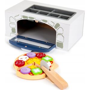 Ecotoys Drewniany piec do pizzy + dodatki kuchnia (1013)