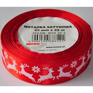 BREWIS Wstążka satynowa BREWIS Boże Narodzenie 25mm x 22m kolor 5 Brewis