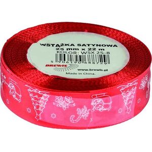 BREWIS Wstążka satynowa BREWIS Boże Narodzenie 25mm x 22m kolor 8 Brewis