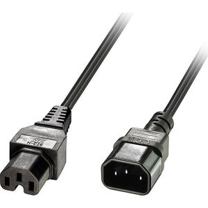 Kabel zasilający Lindy Lindy 30314 Przedłużacz zasilający IEC C14 to IEC C15 odporny na wysokie temperatury - 2m