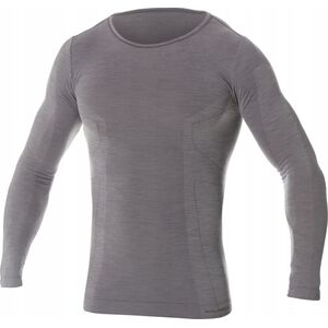 Brubeck LS11600 Koszulka męska z długim rękawem COMFORT WOOL ciemnoszary M