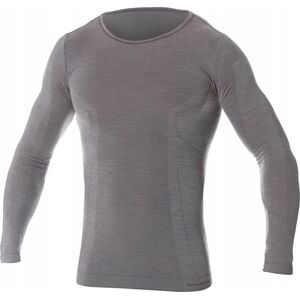 Brubeck LS11600 Koszulka męska z długim rękawem COMFORT WOOL ciemnoszary XXL