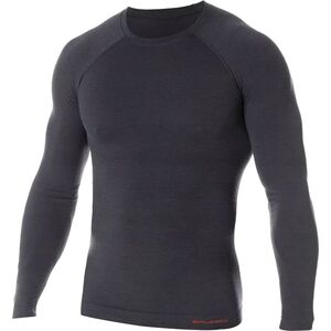 Brubeck LS12820 Koszulka męska z długim rękawem ACTIVE WOOL grafitowy XXL