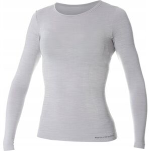 Brubeck LS11610 Koszulka damska z długim rękawem COMFORT WOOL popielaty S