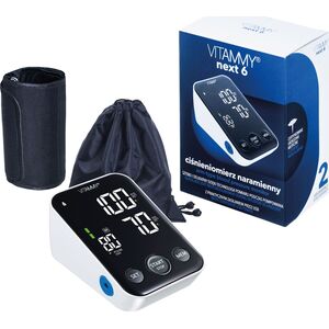 Ciśnieniomierz Vitammy VITAMMY NEXT 6 Ciśnieniomierz naramienny z mankietem 22-40cm z pomiarem podczas pompowania i funkcją głosową- : Standard