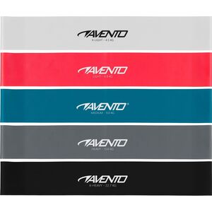 Avento Mini Band różne poziomy oporu w zestawie wielokolorowy 5 szt.
