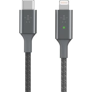 Kabel USB Belkin USB-C - Lightning 1.2 m Szary (CAA006BT04GR)