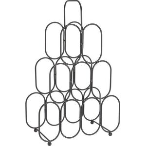 Home Styling Collection Stojak metalowy czarny WINO regał szafka półka na butelki wina - 9 butelek