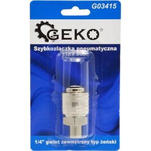 Geko SZYBKOZŁĄCZKA PNEUMATYCZNA TYP ŻEŃSKI 1/4" GWINT ZEWNĘTRZNY (BLISTER) (10/100) G03415 GEKO