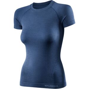 Brubeck SS11700 Koszulka damska z krótkim rękawem ACTIVE WOOL jeansowy S