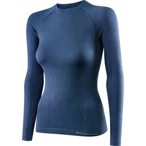 Brubeck LS12810 Koszulka damska z długim rękawem ACTIVE WOOL jeansowy L