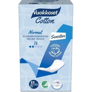 Vuokkoset Vuokkoset, COTTON, Wkładki Higieniczne Normal Sensitive, 26 szt.