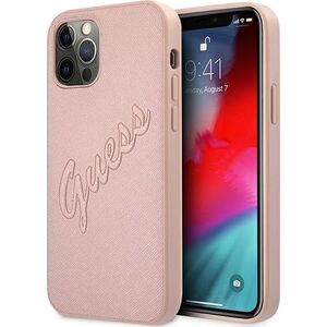 Guess Guess GUHCP12LRSAVSRG iPhone 12 Pro Max 6,7" różowy/pink hardcase Saffiano Vintage Script
