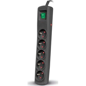 Listwa zasilająca Montis MT030 przeciwprzepięciowa 5 gniazd 1.5 m czarna (MT030-1,5)