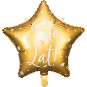 Party Deco Balon foliowy Sto Lat!, 40cm, złoty