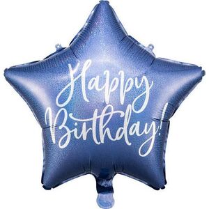 Party Deco Balon foliowy Happy Birthday, 40cm, granat