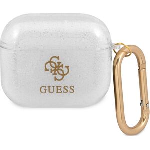 Guess Etui ochronne GUA3UCG4GT Transparent Glitter Collection do AirPods 3 białe