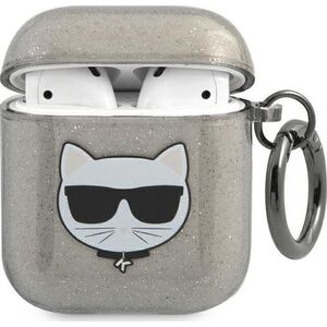 Karl Lagerfeld Etui ochronne KLA2UCHGK Glitter Choupette do AirPods 1/2 szare