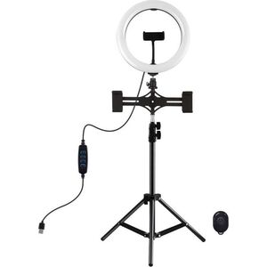Lampa pierścieniowa Puluz PKT3070B LED 26 cm ze statywem i mocowanie do smartfona