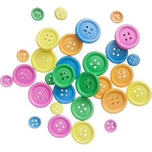 DP Craft Guziki drewniane DPCRAFT Mix 30szt. - Neon Dalprint