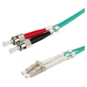 Value VALUE Patchcord światłowodowy 50/125um LC-ST OM3 10m turkusowy