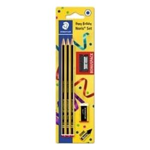 Staedtler Ołówek Noris 3szt HB + gumka + temperówka