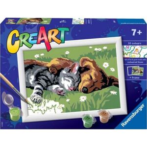 Ravensburger CreArt dla dzieci: Śpiący kotek z pieskiem